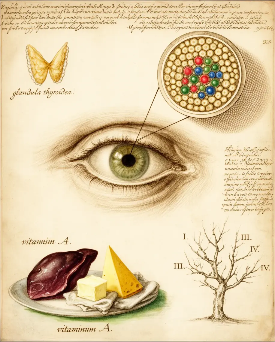 Retina, conurile, hormonul tiroidian și vitamina A